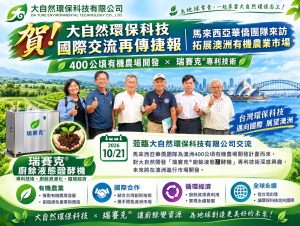 Read more about the article 跨國交流再傳捷報！大自然環保科技有限公司攜手馬來西亞華僑，拓展澳洲有機農業新契機！ (大自然環保科技有限公司)